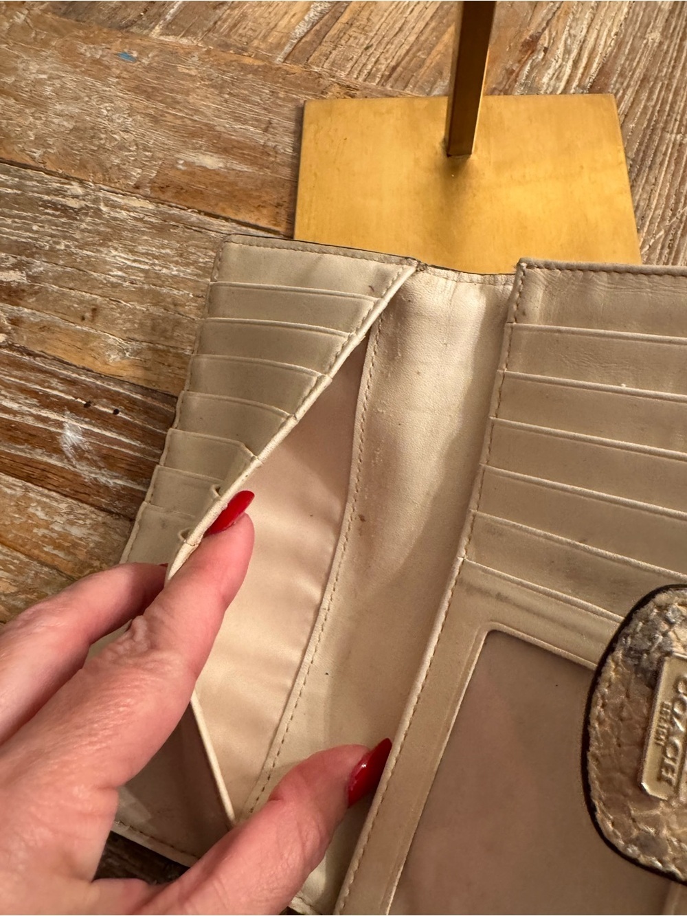 Coach Madison Python-Embossed Leather Slim Envelope Wallet. - Picture 7 of 10